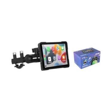 Imagem de 5 Polegada Motocicleta Dvr Sem Fio Carplay Android Auto Ipx7 Frente Tr