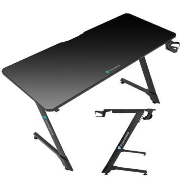 Imagem de Mesa Gamer Estrutura em Aço Reforçado Cor Preto Para Pc Gamer Notebook