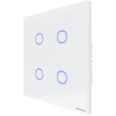Imagem de Interruptor Touch Smart 4x4 Tramontina Branco 4 Canais