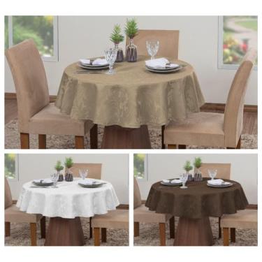 Imagem de Kit 3 Toalhas De Mesa Luxo Redonda 4 Lugares Sala Jantar Jacquard - Ra