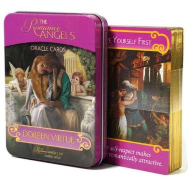 Imagem de The Romance Angels Oracle Em Lata Com Bordas Douradas Oráculo Os Anjos