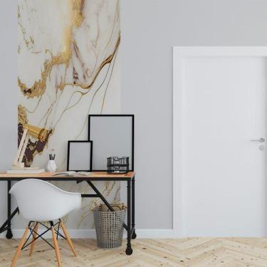 Imagem de Papel de Parede Painel 3D Mármore Branco 1M Brilho Viníl  Revestimento