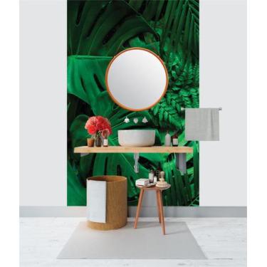 Imagem de Papel de Parede 3D Painel 1,5M Folhas Palmeiras Verde Viníl Jadim Real