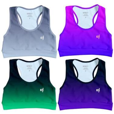 Imagem de Kit 4 Cropped Academia Feminino Fitness Top Treino Confortavel Estampa