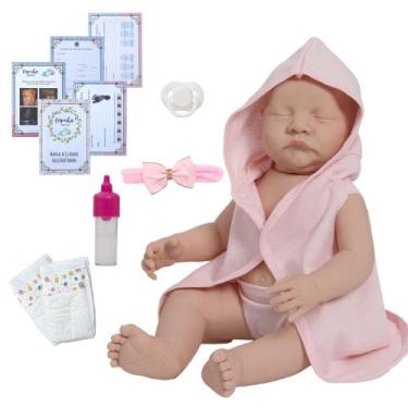 Imagem de Bebê Reborn Menina Recém Nascida 100% Vinil Siliconado - Cegonha Rebor