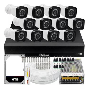 Imagem de Kit Cftv 12 Cameras Segurança Full Hd 2mp Dvr Intelbras Mhdx 1016c 6tb