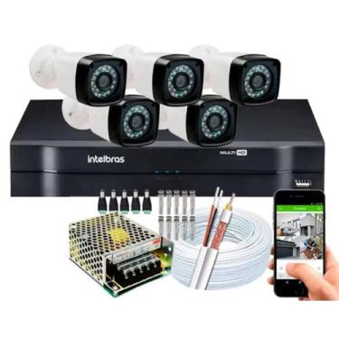 Imagem de Kit 5 Camera de Segurança Infravermelho Full Hd Dvr Intelbras 8ch mhdx