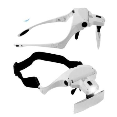 Imagem de Lupa De Cabeça Estética Recarregável 5 Lentes De Aumento - Alex Import