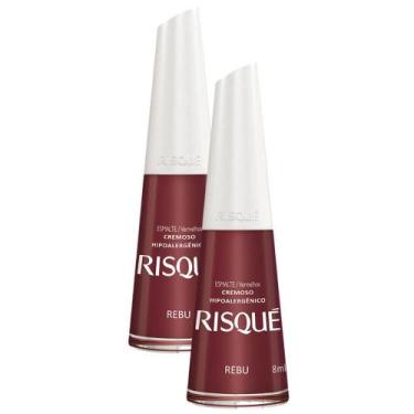 Imagem de Kit 2 Esmalte Risqué Cor Rebu Hipoalergênico com 8ml