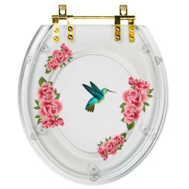 Imagem de Assento Sanitário Poliester Decorada Convencional Transparente Beija F