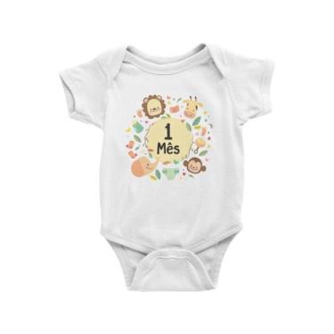 Imagem de Body Mesversario Safari Menino Bodies Animais Branca - Del France, Div