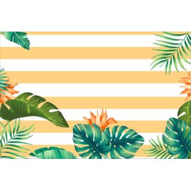 Imagem de Painel de Lona Tropical e Flores - Fabrika de Festa, 200x150cm