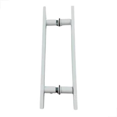 Imagem de Puxador Alumínio H Barra Chata 300x200 Porta Madeira Branco - Fast Vid