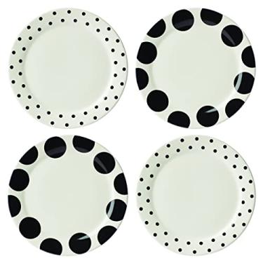Imagem de Pratos de jantar sortidos Kate Spade Dot, conjunto de 4, 20 cm, branco