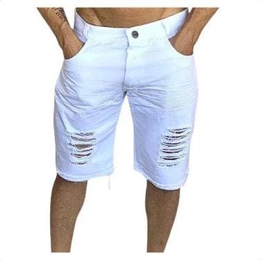 Imagem de Bermuda Masculina Jeans Verão Short Destroyed Qualidade Top - lojaaqui