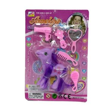 Imagem de KIT PONEI PENTEIA - Ponei com Utensílios de Beleza - Royal Toys, Azul