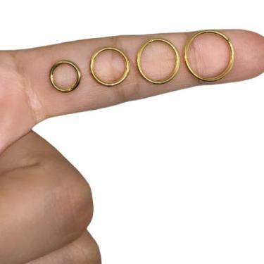 Imagem de Piercing Argola Articulada Lisa Titânio Dourado Tamanhos 6mm 8mm 10mm 