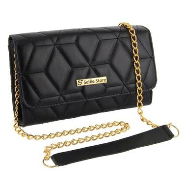 Imagem de Bolsa Feminina Clutch Carteira Matelassê Divisória Corrente - Selfie S