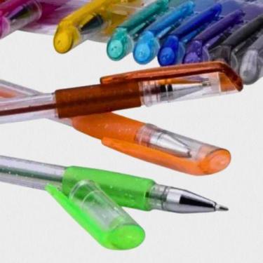 Imagem de Canetas Em Gel Glitter Perfumadas Neon Escolar Barata Kit - Kitilica K