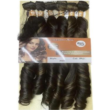 Imagem de Cabelo Ondulado Ana Style Fibra Premiun 70cm - D&D Commerce, SP4/27