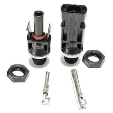 Imagem de Conector MC4 Rosca M12 Energia Solar Stringbox Painel 1 Par - Solemais