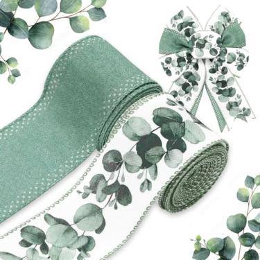 Imagem de JarThenaAMCS Fita de eucalipto com fio de folhas verdes sálvia primavera verão buquê de noiva decoração aquarela verde verde fita de tecido floral para fazer grinalda de arco faça você mesmo