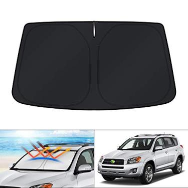 Imagem de KUST Para-brisa para-sol para Toyota RAV4 2006 2007 2008 2009 2010 2011 2012 acessórios ajuste personalizado guarda-sol janela dobrável bloco protetor solar raios UV manter o refrigerador do carro