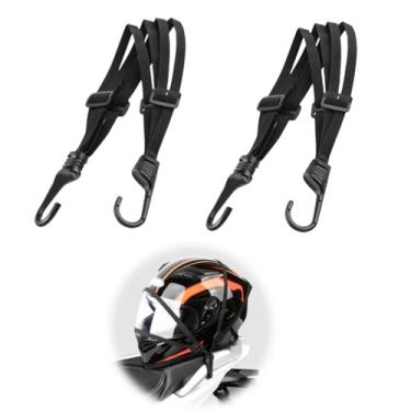 Imagem de Corda de capacete de equipamento de alça de bagagem de motocicleta, pacote com 2, corda de capacete de motocicleta de 35,4 polegadas (90 cm) cordão de encadernação de bagagem altamente elástico com 2