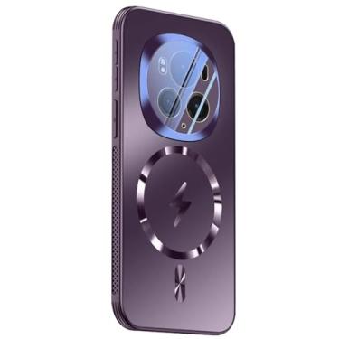 Imagem de POYUFRG Capa para Honor Magic 7 Pro/7, ventosa magnética, carregamento sem fio, capa fina com lentes totalmente envolventes, capa moderna, roxa, 7