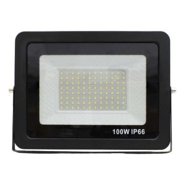 Imagem de Refletor LED Branco Holofote Bivolt Alfacell 100W 96 Leds Resistente a