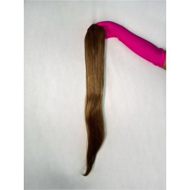 Imagem de Rabo de Cavalo Orgânico Liso Castanho Claro Mechas - Central Hair