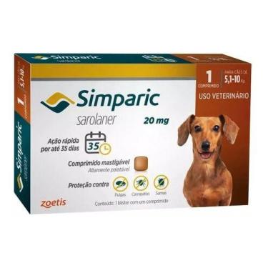 Imagem de Simparic 20 Mg 5,1 A 10 Kg 1 Unidade Zoetis