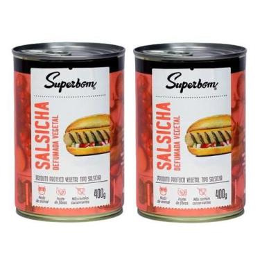 Imagem de kit 2 Salsicha Vegetal Defumada Superbom Lata 300g