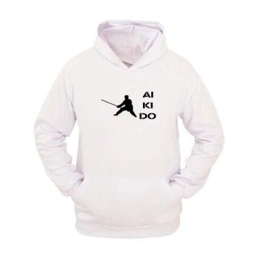 Imagem de Moletom Masculino Canguru Capuz Estampa Aikido Confortável - Ragor, GG