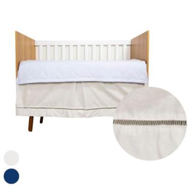 Imagem de Saia Para Berço 100% Poliéster Microfibra Quarto de Bebê Menina Menino