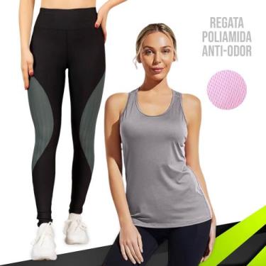 Imagem de Camiseta REGATA DRY FIT MALHA FRIA POLIAMIDA + Calça LEG LEGGING REDIN