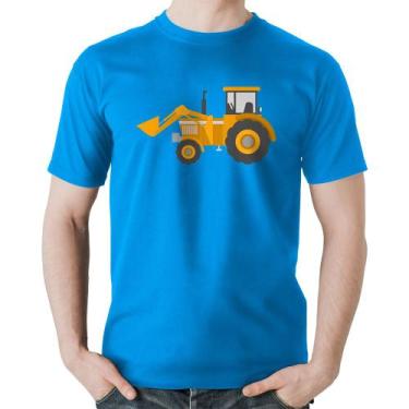 Imagem de Camiseta Algodão Trator Pá Carregadeira Amarelo - Foca na Moda, Azul, 