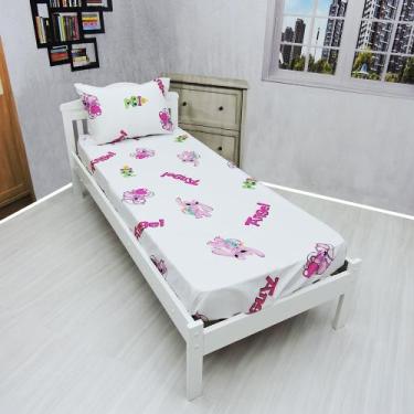 Imagem de Jogo De Lençol Com Elástico E Fronha Stitch Kit 2pç Rosa - Fantasia Br