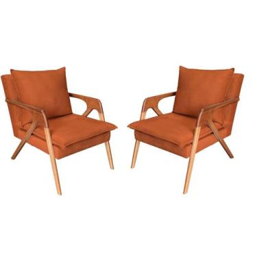 Imagem de Kit 2 Poltronas decorativa Monalisa Luxo Dora Bela, 0126 Ferrugem