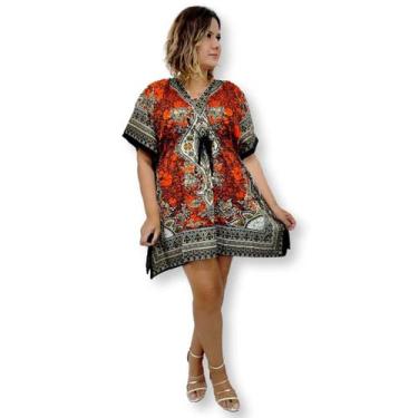 Imagem de Bata Kaftan Indiana Longuete Saída de Praia Plus Size - 02 - Sarat Mod