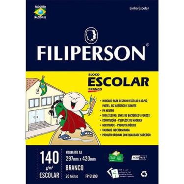 Imagem de Bloco Desenho Escolar Filiperson A3 140gr 20fl