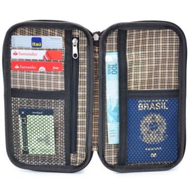 Imagem de Porta Passaporte Documentos Carteira Viagem Dinheiro Cartão Feminino e