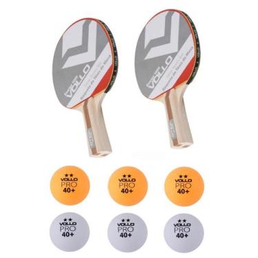 Imagem de Kit Tênis de Mesa 02 Raquetes Energy Avançado + 06 Bolas 2 Estrelas Vo