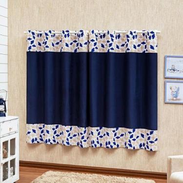 Imagem de Cortina Estampada Para Quarto Do Bebê Modelo Nuvem Marinho - Beatriz E