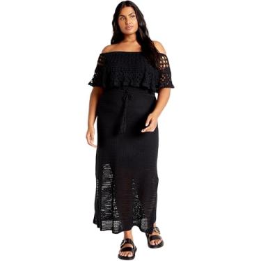 Imagem de City Chic Vestido feminino Citychic Plus Size Callie Crochê, Preto, 54
