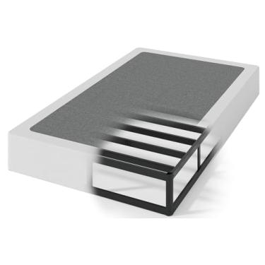 Imagem de OSASET Mola box dupla, caixa dupla de 17 cm, base de colchão com estrutura de metal resistente de 1,587 kg com capa de tecido, fácil montagem sem ruído