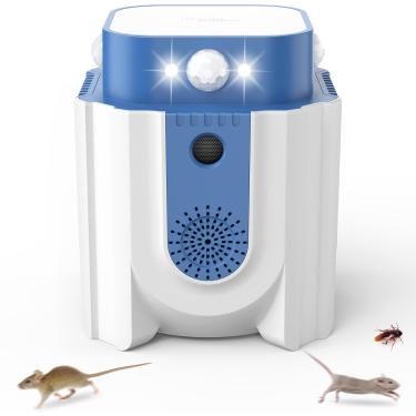 Imagem de Endbug Repelente de mouse ultrassônico interno, repelente de roedores atualizado 2024 interno com sensor de movimento PIR, estroboscópios e ultrassom de conversão de frequência, repelente de pragas