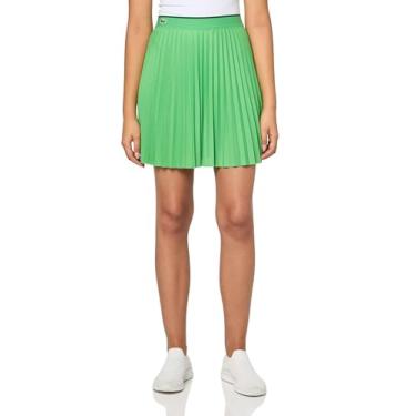 Imagem de Lacoste Saia feminina curta plissada com cintura elástica, Verde azeda, GG