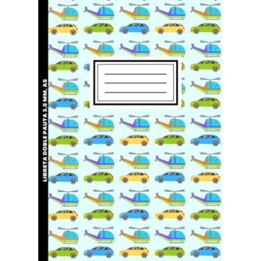 Imagem de Libreta doble pauta A5 3,5 mm -: Cuaderno doble linea para caligrafia, Libreta de dos rayas con margen