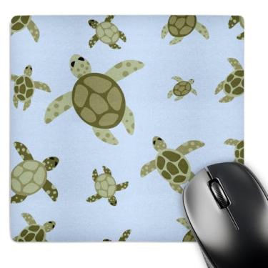 Imagem de 3dRose Mouse pad LLC 20 x 20 x 0,63 cm lindo design tartaruga marinha verde e azul (mp_20337_1)